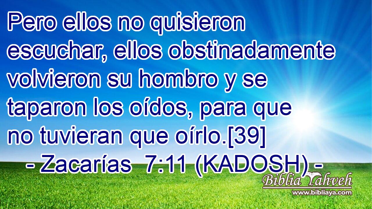  Pero ellos no quisieron escuchar, ellos obstinadamente volvieron su hombro y se taparon los oídos, para que no tuvieran que oírlo.[39] 