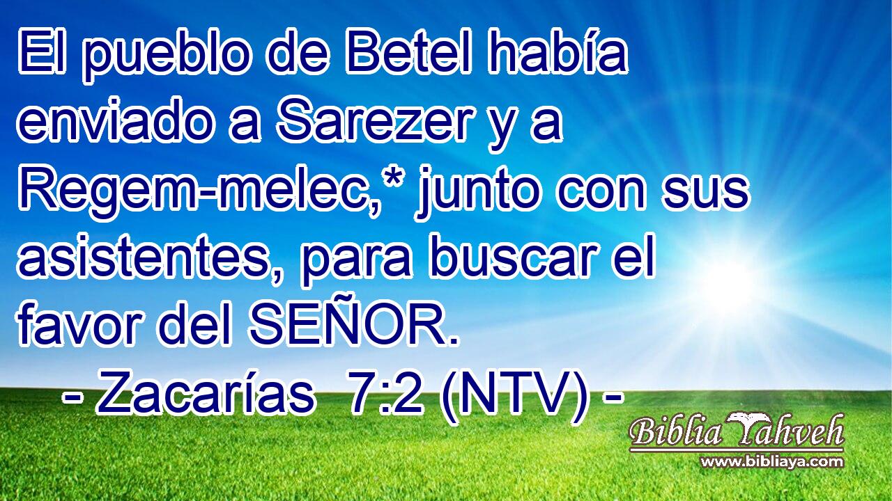 El pueblo de Betel había enviado a Sarezer y a Regem-melec,* junto con sus asistentes, para buscar el favor del SEÑOR.