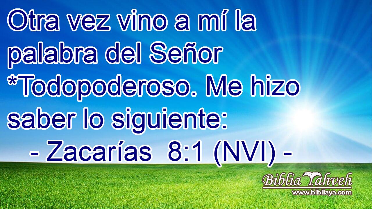  Otra vez vino a mí la palabra del Señor *Todopoderoso. Me hizo saber lo siguiente: 
