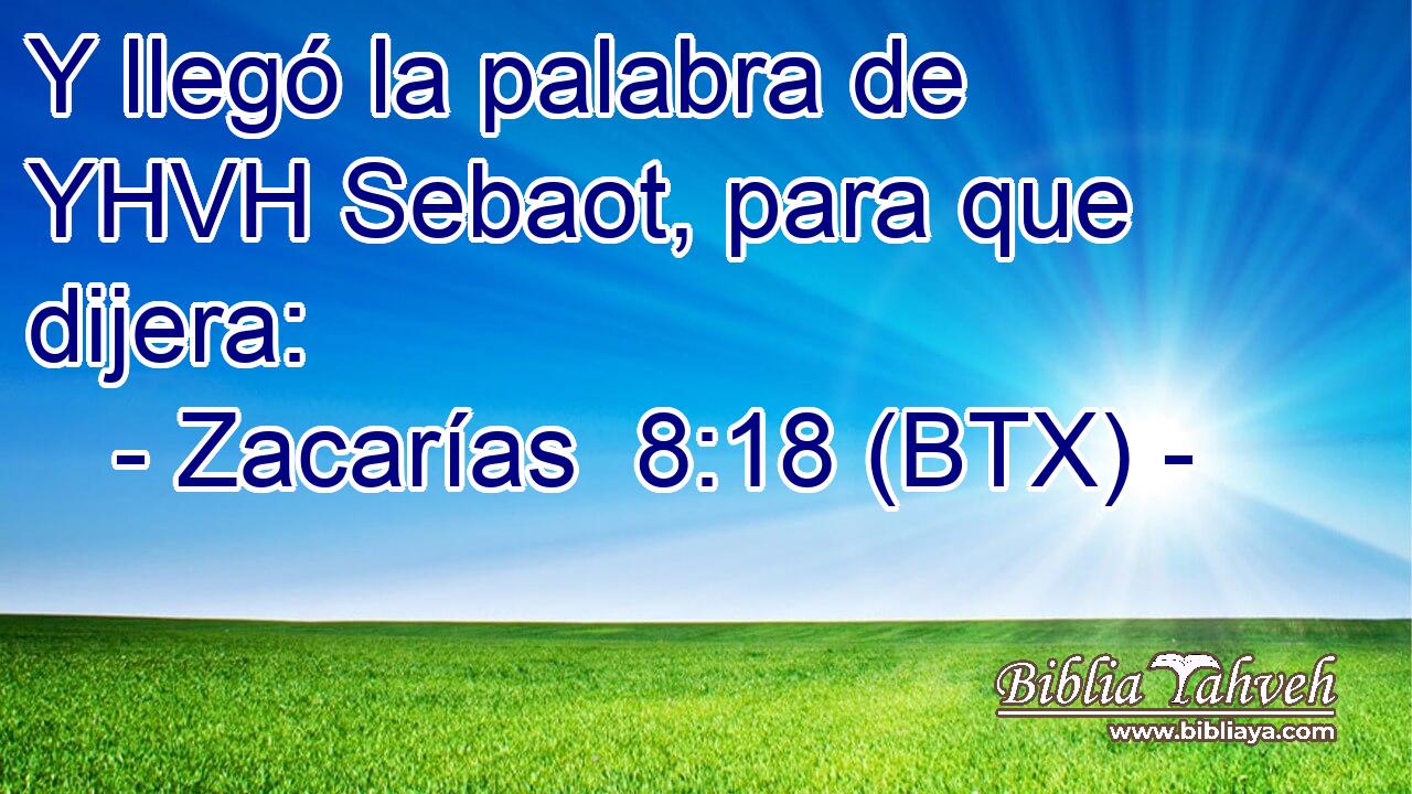 Y llegó la palabra de YHVH Sebaot, para que dijera: