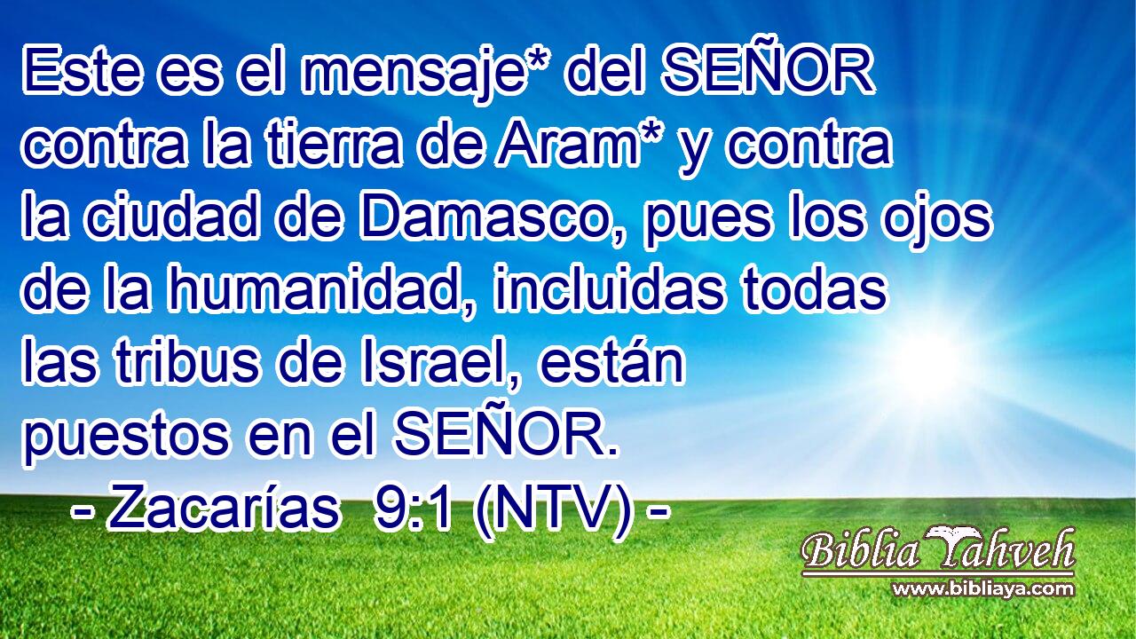 Este es el mensaje* del SEÑOR contra la tierra de Aram* y contra la ciudad de Damasco, pues los ojos de la humanidad, incluidas todas las tribus de Israel, están puestos en el SEÑOR.