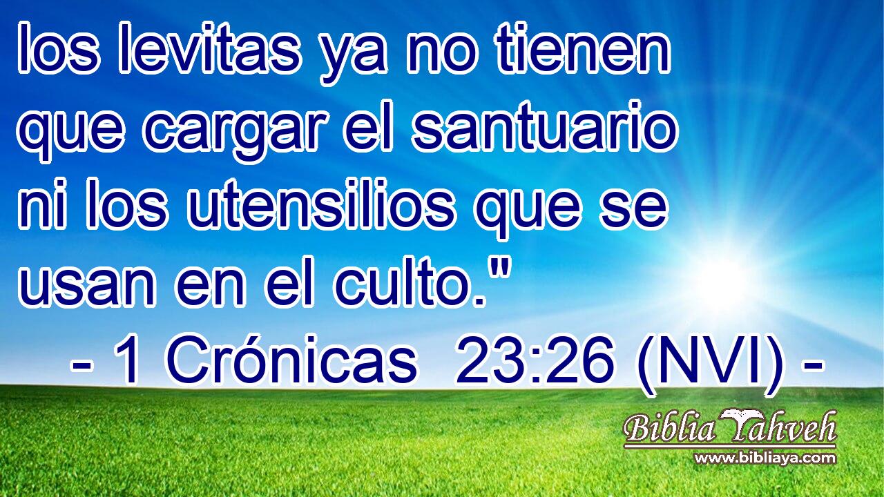  los levitas ya no tienen que cargar el santuario ni los utensilios que se usan en el culto.
