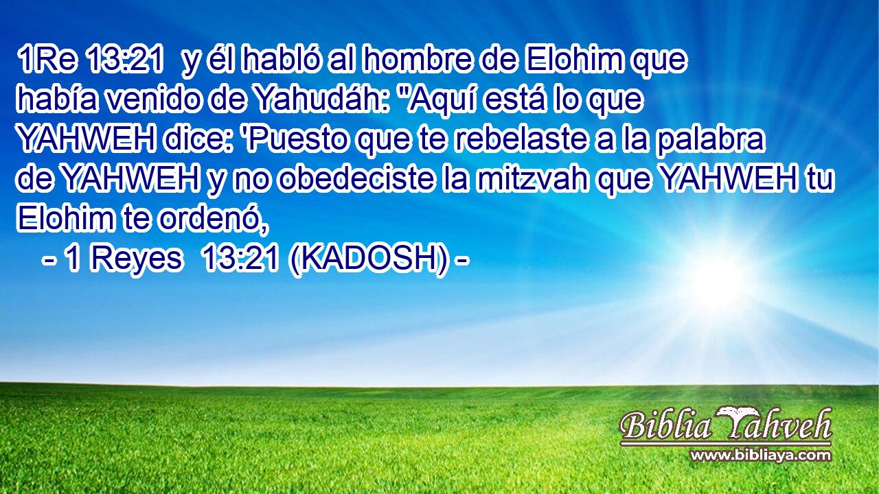  y él habló al hombre de Elohim que había venido de Yahudáh: 