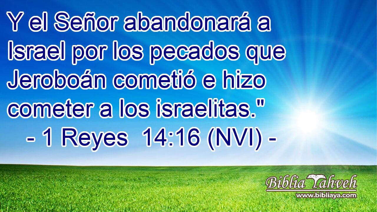  Y el Señor abandonará a Israel por los pecados que Jeroboán cometió e hizo cometer a los israelitas.