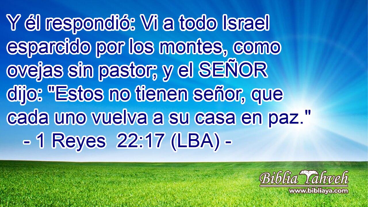 Y él respondió: Vi a todo Israel esparcido por los montes, como ovejas sin pastor; y el SEÑOR dijo: 