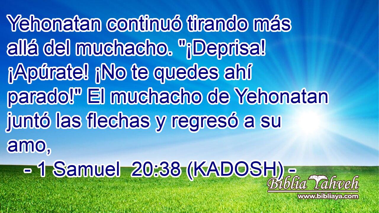  Yehonatan continuó tirando más allá del muchacho. 