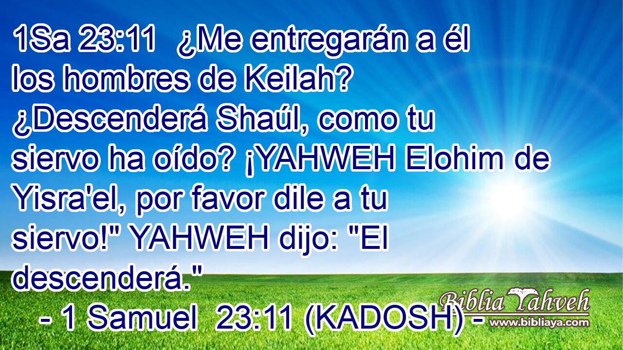  ¿Me entregarán a él los hombres de Keilah? ¿Descenderá Shaúl, como tu siervo ha oído? ¡YAHWEH Elohim de Yisra'el, por favor dile a tu siervo!
