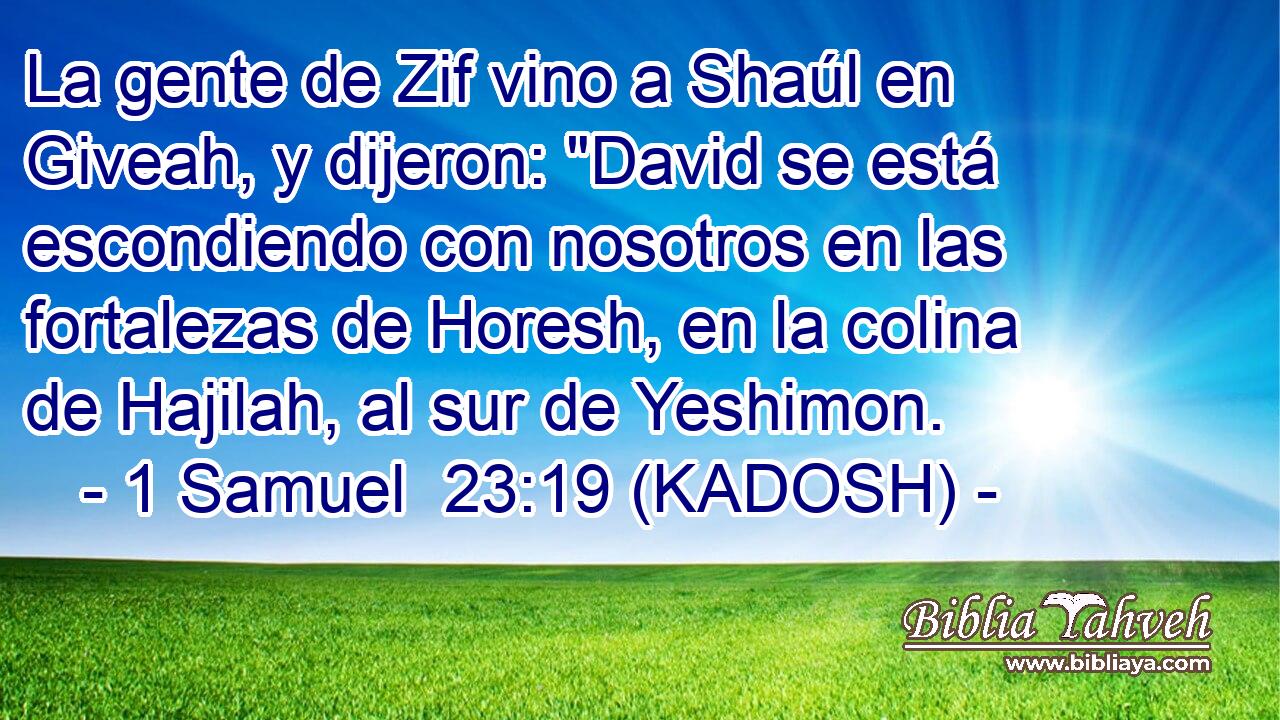  La gente de Zif vino a Shaúl en Giveah, y dijeron: 