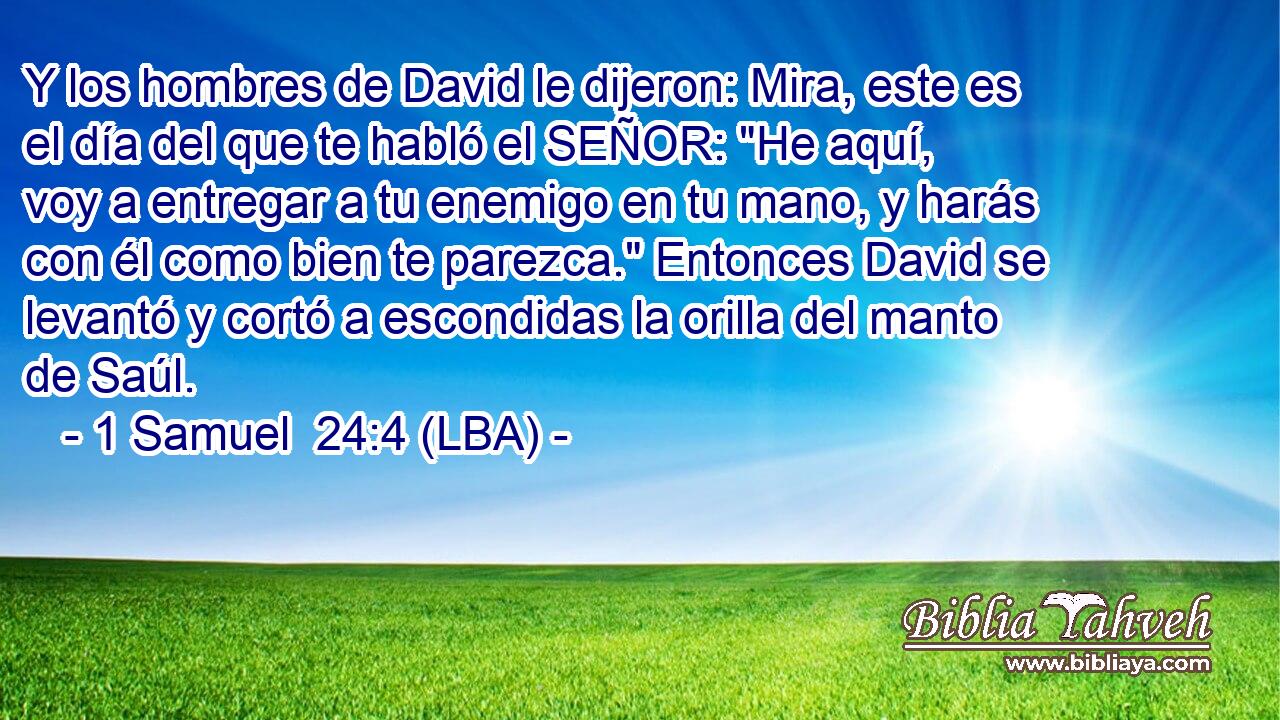 Y los hombres de David le dijeron: Mira, este es el día del que te habló el SEÑOR: 