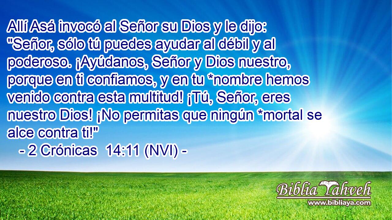  Allí Asá invocó al Señor su Dios y le dijo: 