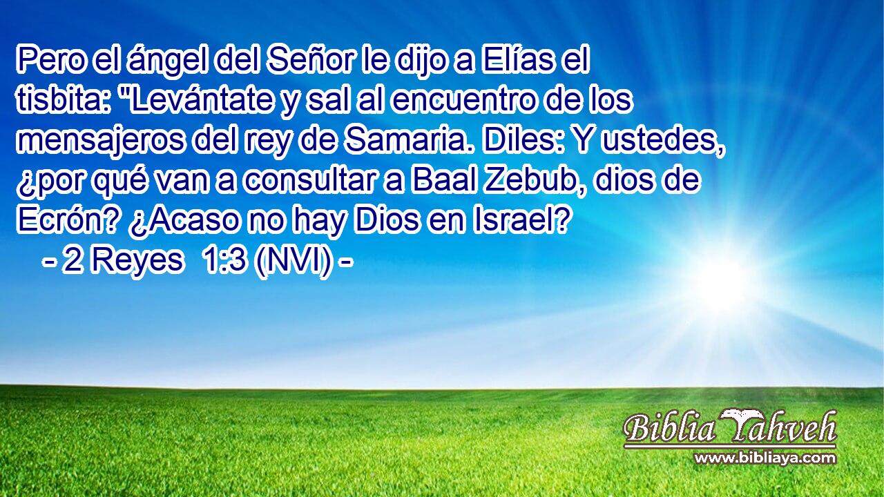  Pero el ángel del Señor le dijo a Elías el tisbita: 