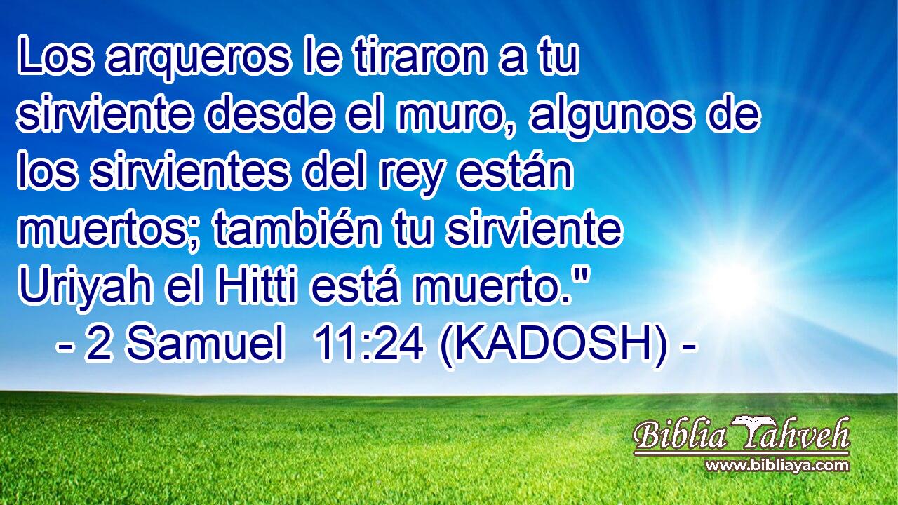  Los arqueros le tiraron a tu sirviente desde el muro, algunos de los sirvientes del rey están muertos; también tu sirviente Uriyah el Hitti está muerto.