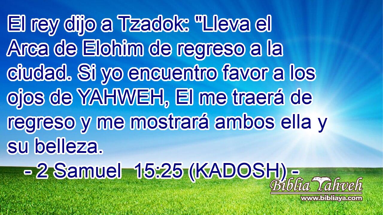  El rey dijo a Tzadok: 