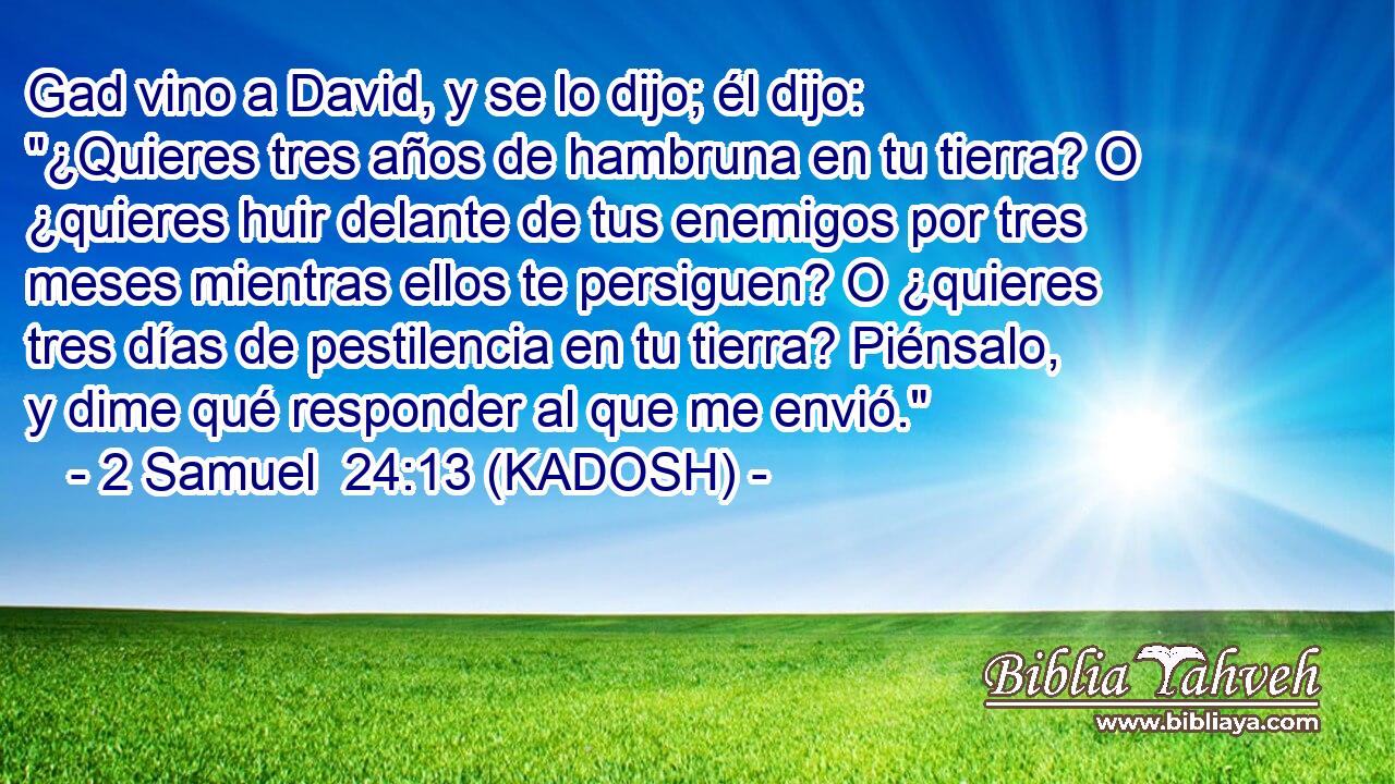  Gad vino a David, y se lo dijo; él dijo: 