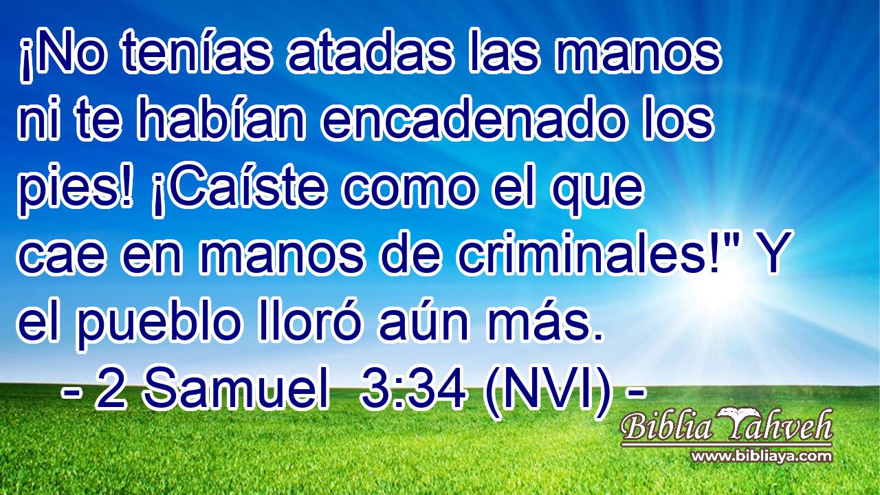  ¡No tenías atadas las manos ni te habían encadenado los pies! ¡Caíste como el que cae en manos de criminales!