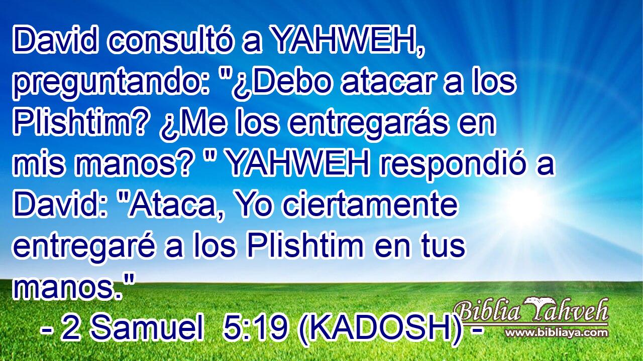  David consultó a YAHWEH, preguntando: 