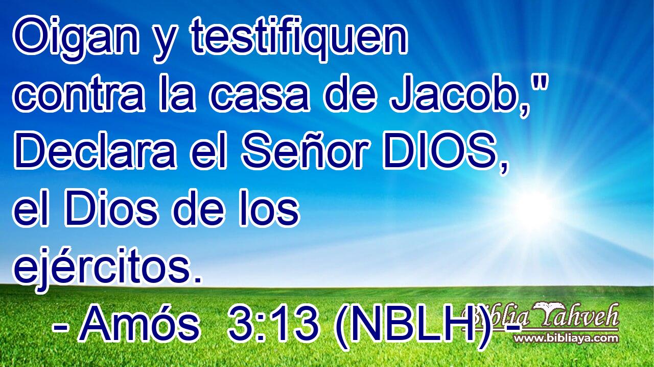  Oigan y testifiquen contra la casa de Jacob,