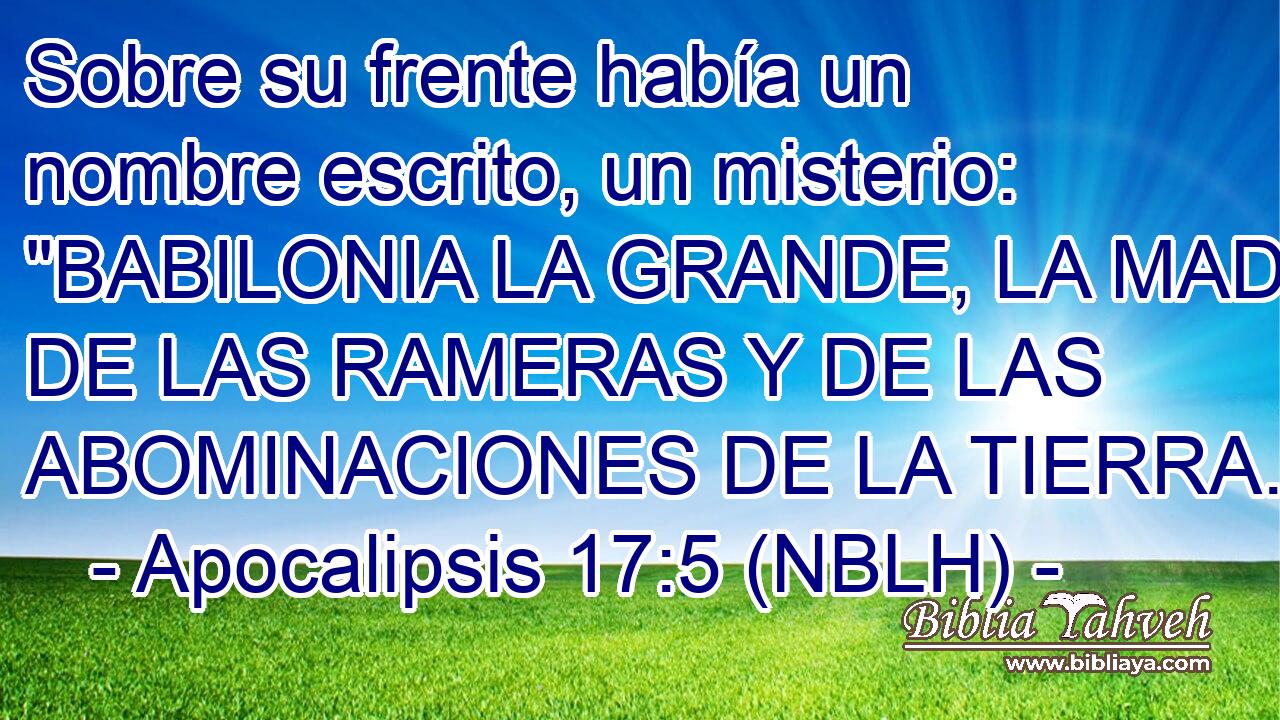  Sobre su frente había un nombre escrito, un misterio: 