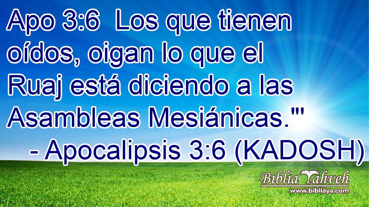 Los que tienen oídos, oigan lo que el Ruaj está diciendo a las Asambleas Mesiánicas.