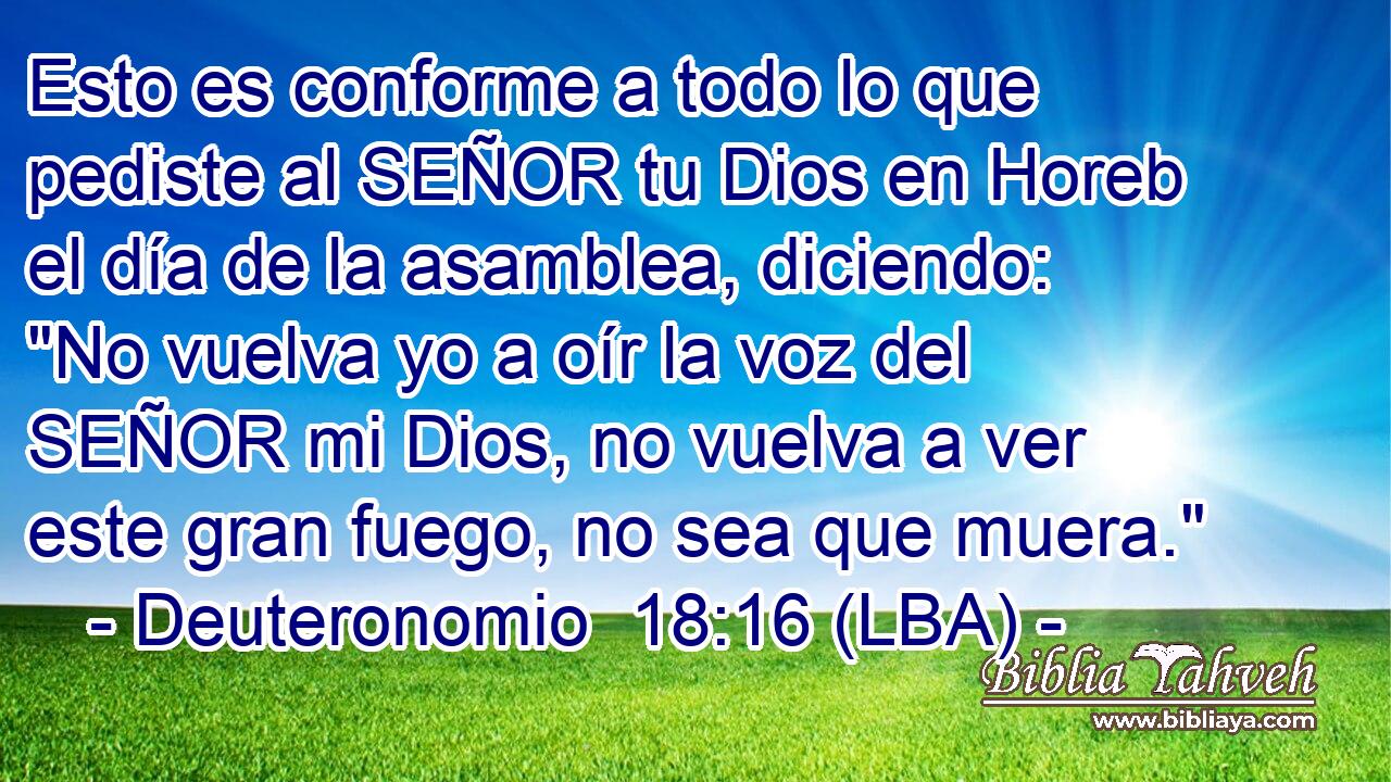 Esto es conforme a todo lo que pediste al SEÑOR tu Dios en Horeb el día de la asamblea, diciendo: 