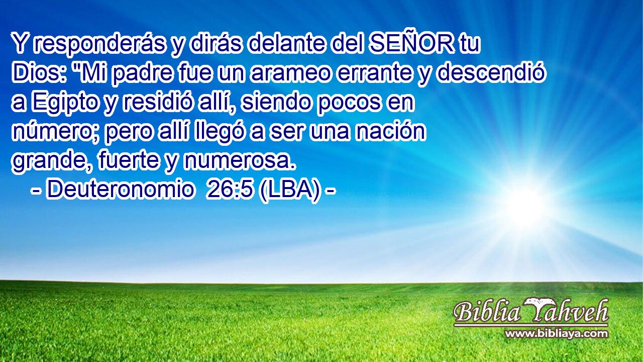 Y responderás y dirás delante del SEÑOR tu Dios: 