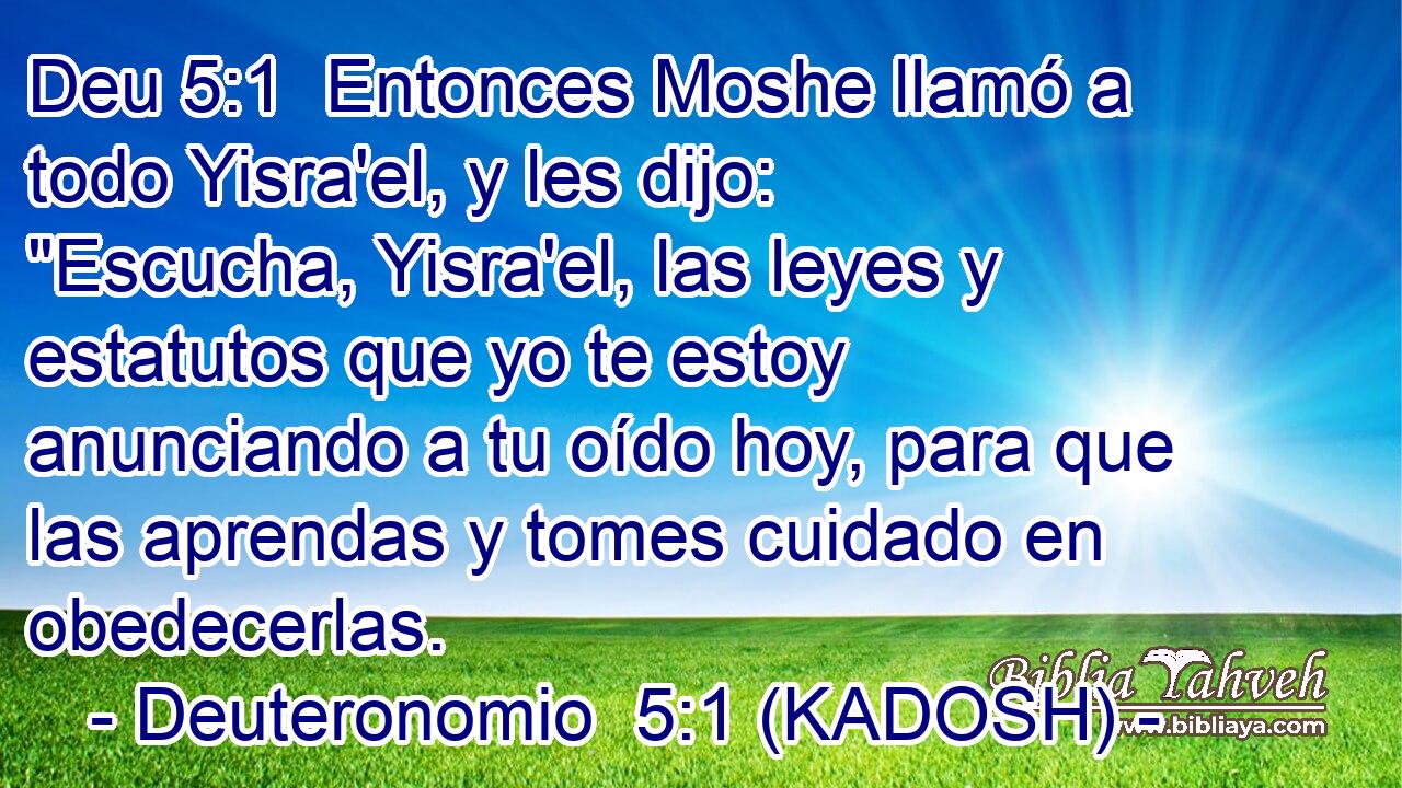  Entonces Moshe llamó a todo Yisra'el, y les dijo: 