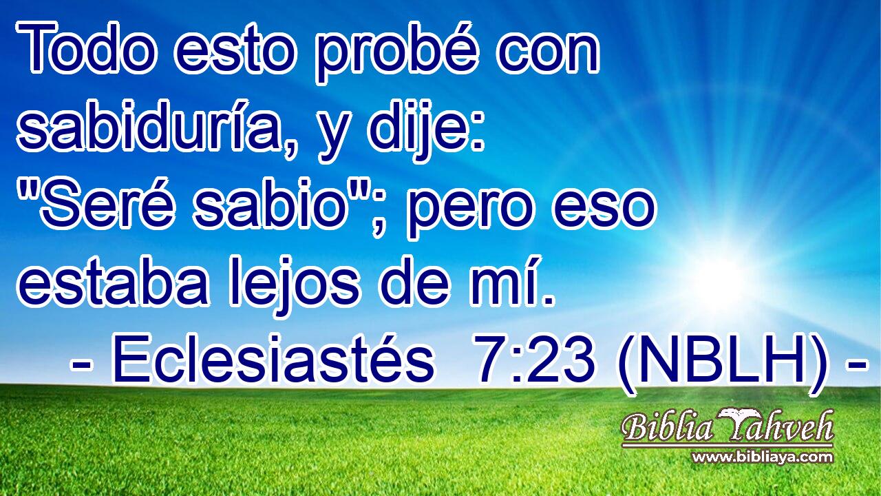  Todo esto probé con sabiduría, y dije: 