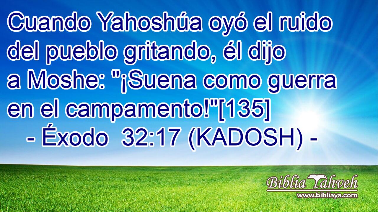 Cuando Yahoshúa oyó el ruido del pueblo gritando, él dijo a Moshe: 
