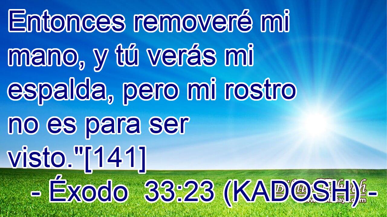  Entonces removeré mi mano, y tú verás mi espalda, pero mi rostro no es para ser visto.