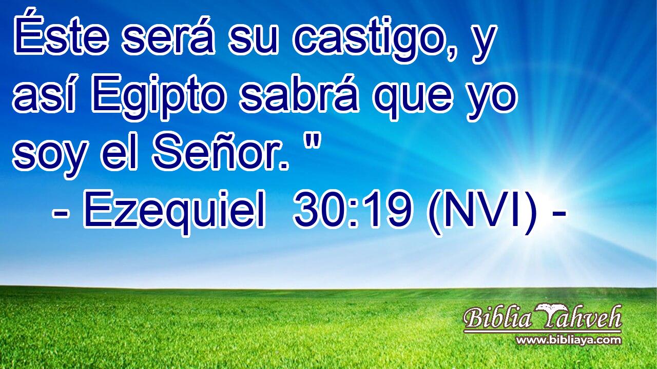  Éste será su castigo, y así Egipto sabrá que yo soy el Señor. 