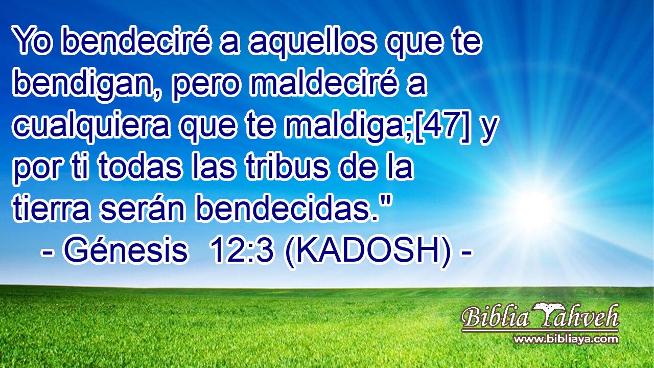  Yo bendeciré a aquellos que te bendigan, pero maldeciré a cualquiera que te maldiga;[47] y por ti todas las tribus de la tierra serán bendecidas.