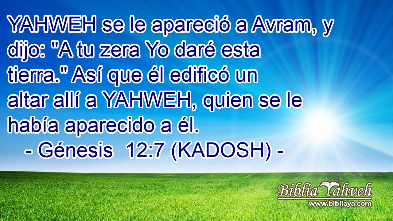  YAHWEH se le apareció a Avram, y dijo: 