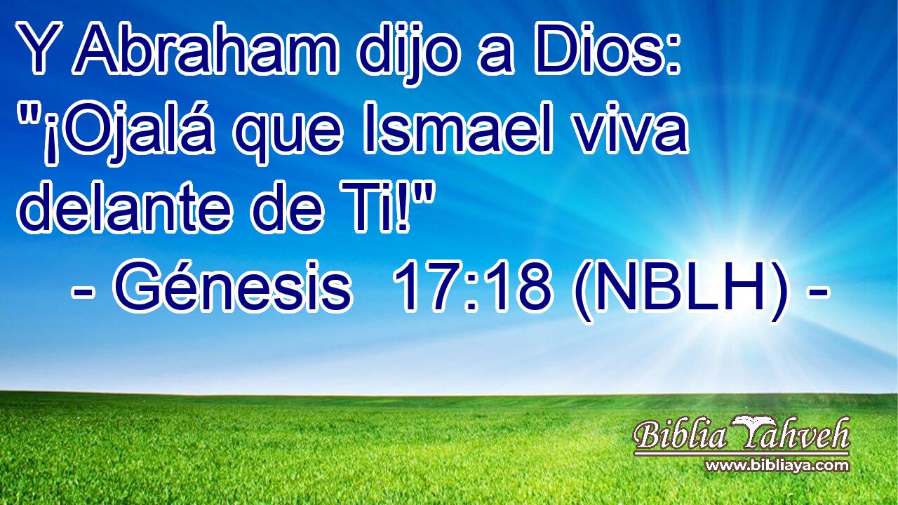  Y Abraham dijo a Dios: 