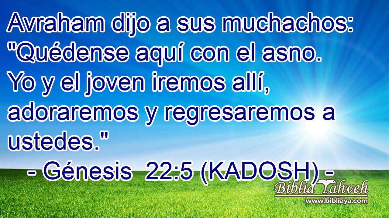  Avraham dijo a sus muchachos: 