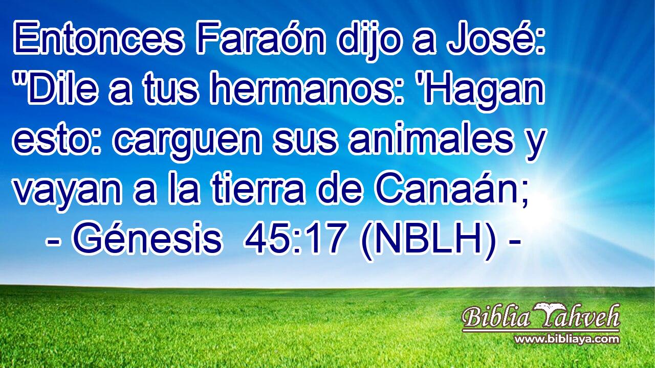  Entonces Faraón dijo a José: 