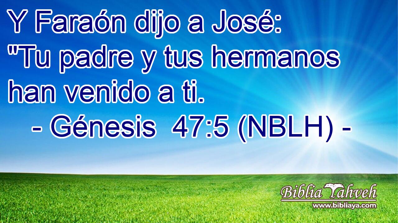  Y Faraón dijo a José: 