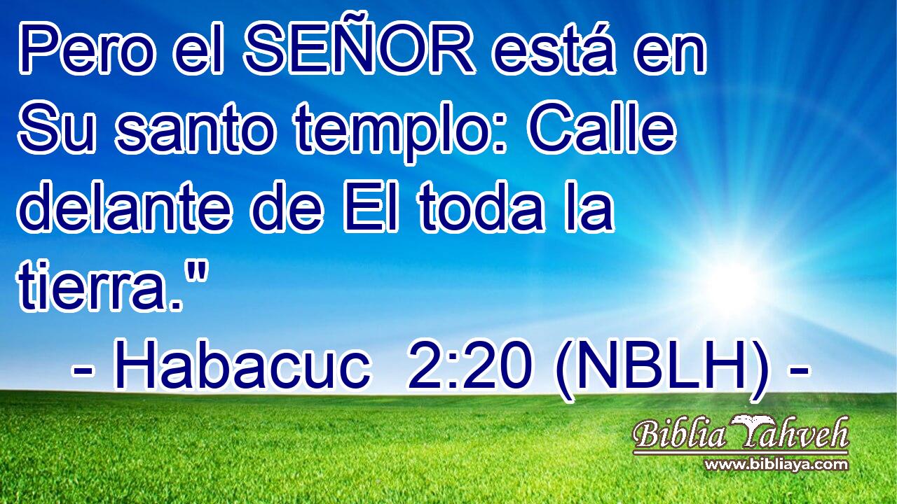  Pero el SEÑOR está en Su santo templo: Calle delante de El toda la tierra.