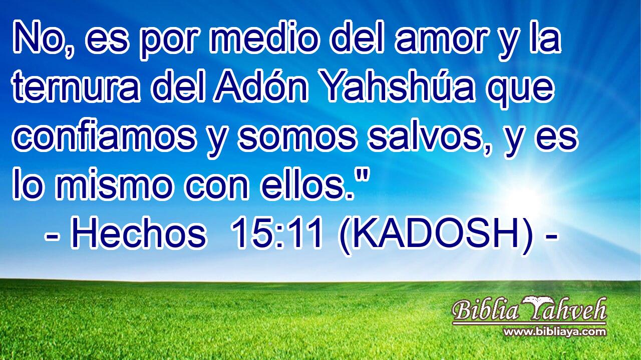  No, es por medio del amor y la ternura del Adón Yahshúa que confiamos y somos salvos, y es lo mismo con ellos.