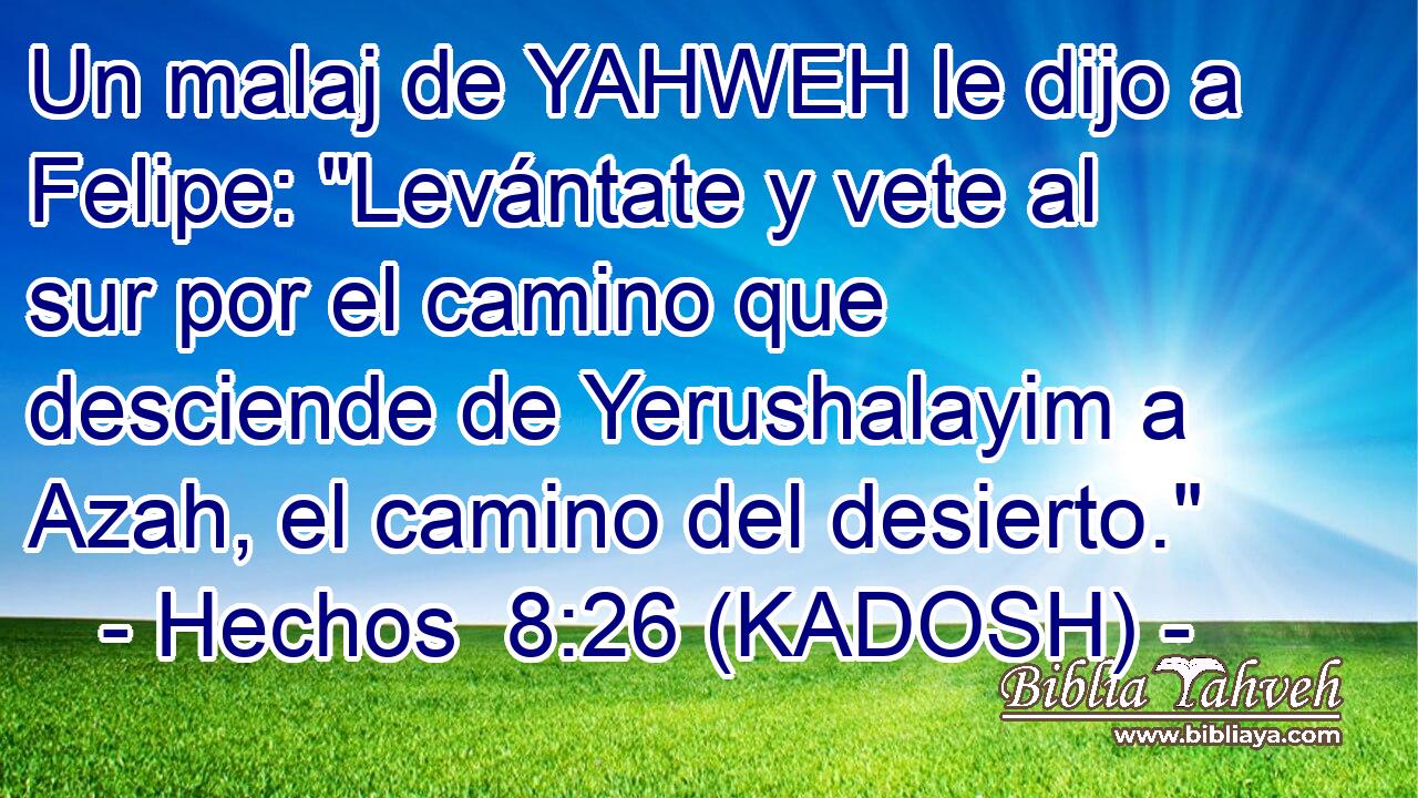  Un malaj de YAHWEH le dijo a Felipe: 