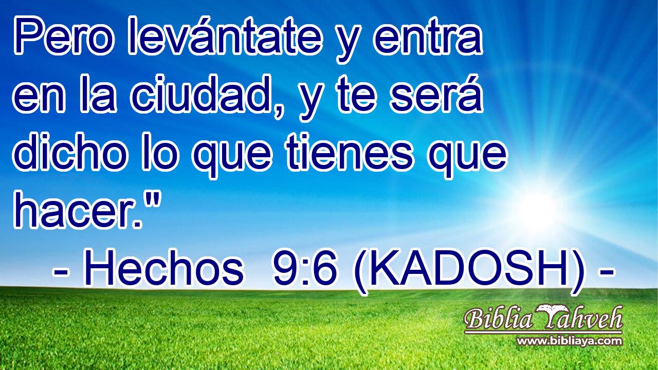  Pero levántate y entra en la ciudad, y te será dicho lo que tienes que hacer.