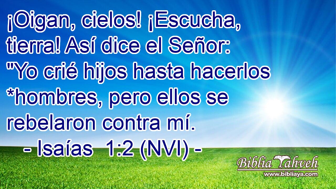  ¡Oigan, cielos! ¡Escucha, tierra! Así dice el Señor: 