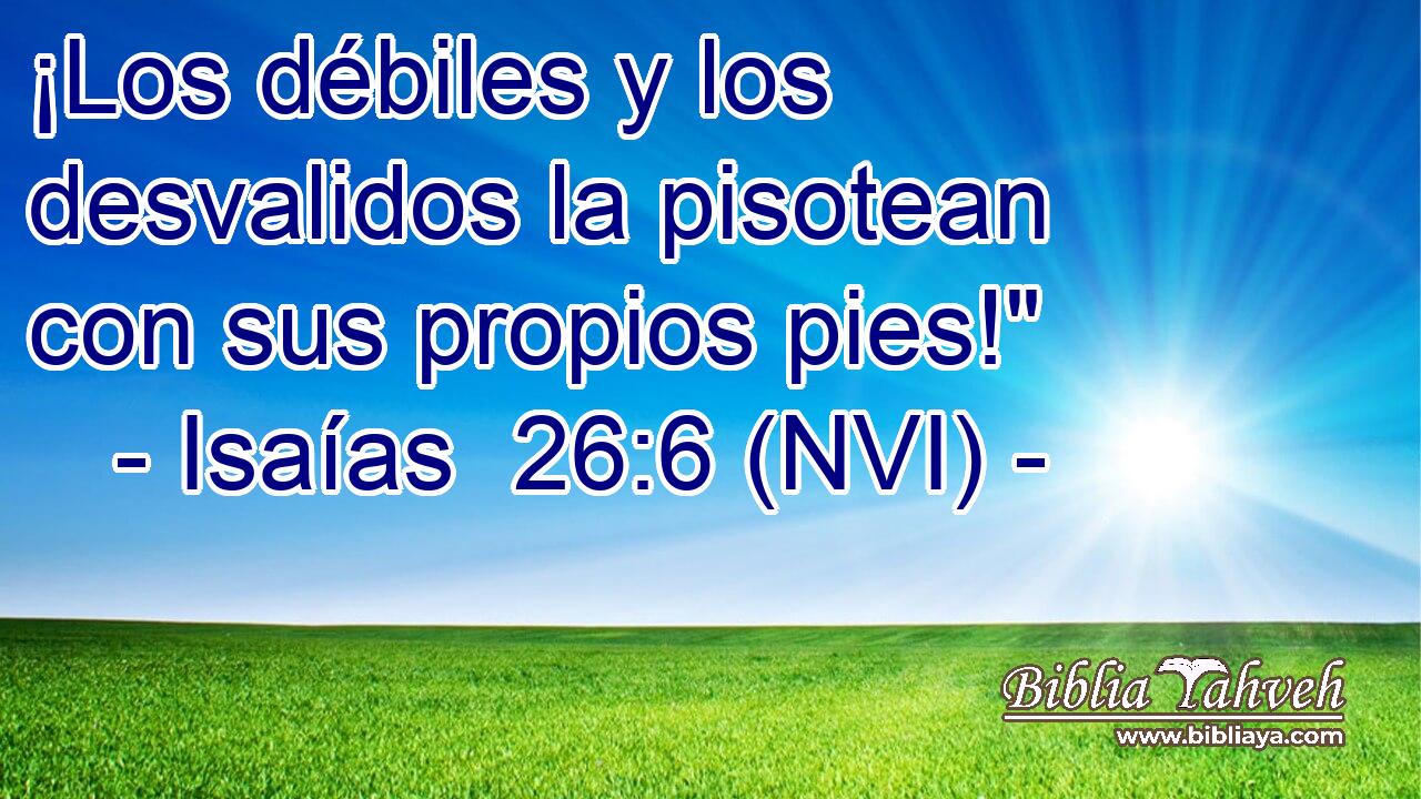  ¡Los débiles y los desvalidos la pisotean con sus propios pies!