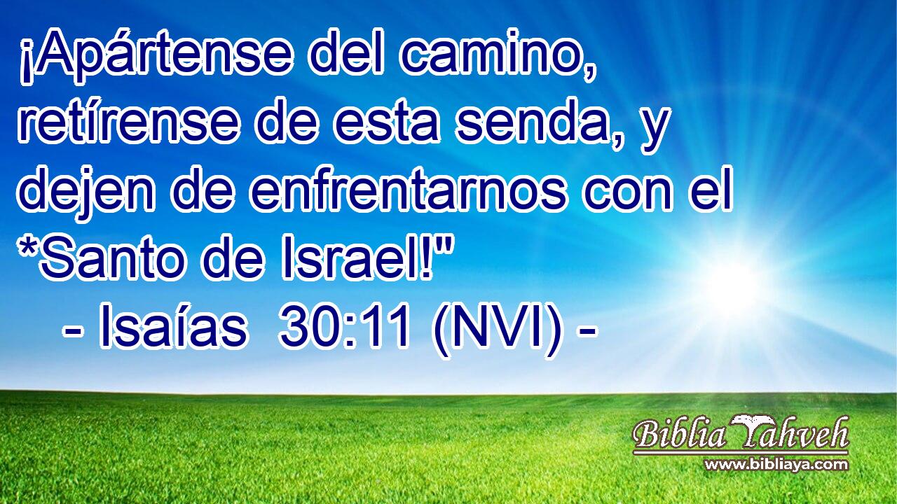  ¡Apártense del camino, retírense de esta senda, y dejen de enfrentarnos con el *Santo de Israel!
