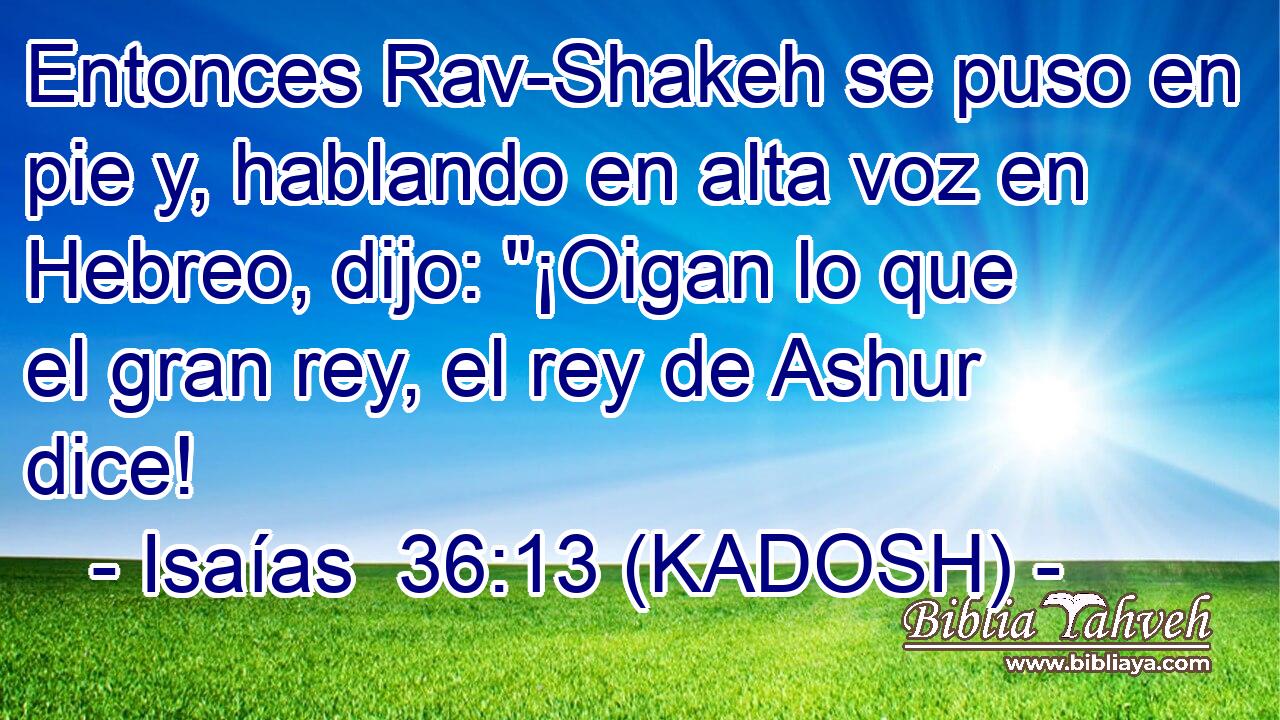  Entonces Rav-Shakeh se puso en pie y, hablando en alta voz en Hebreo, dijo: 