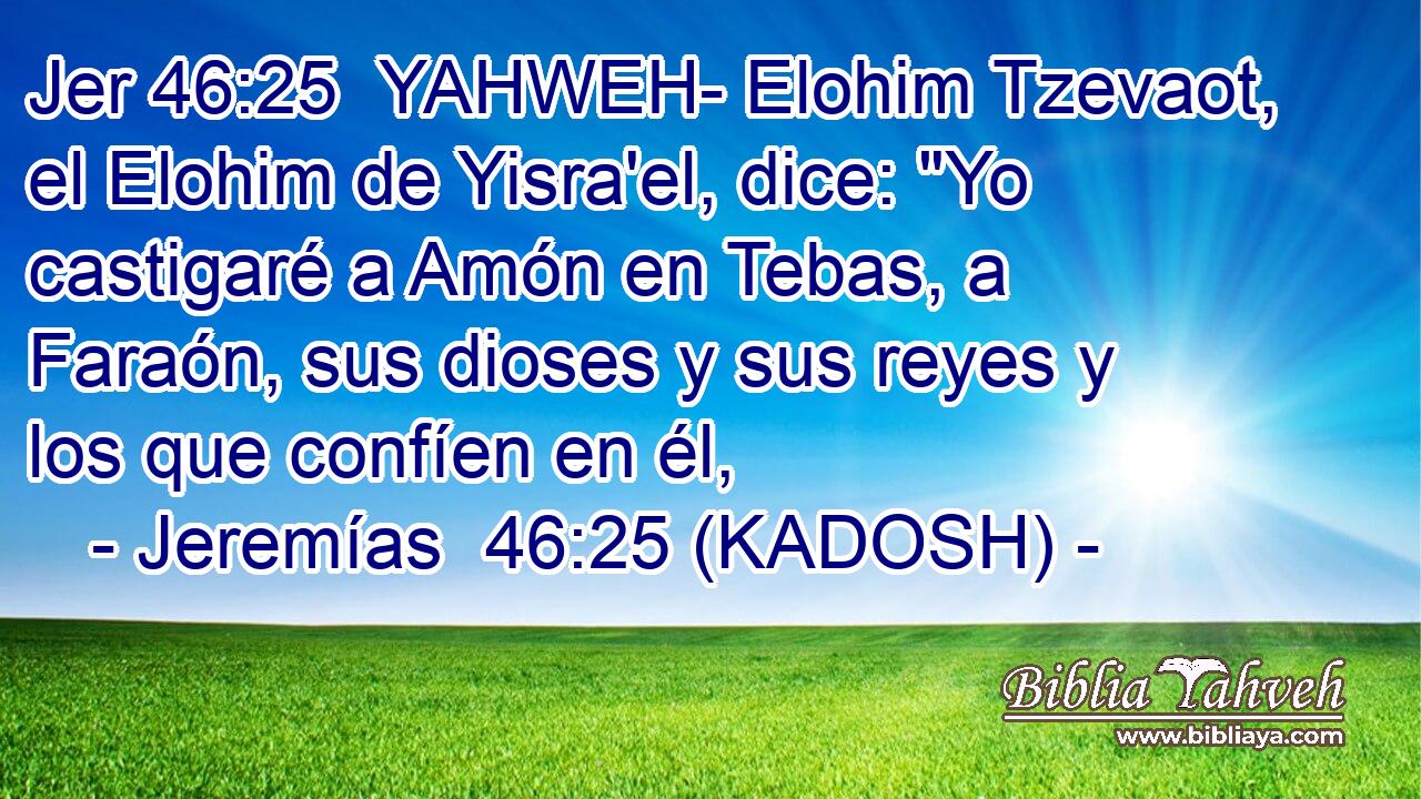  YAHWEH- Elohim Tzevaot, el Elohim de Yisra'el, dice: 