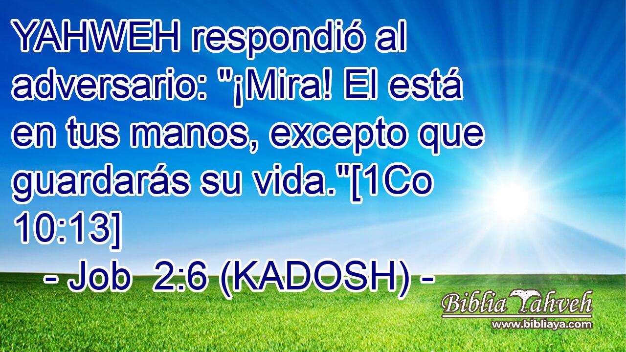  YAHWEH respondió al adversario: 