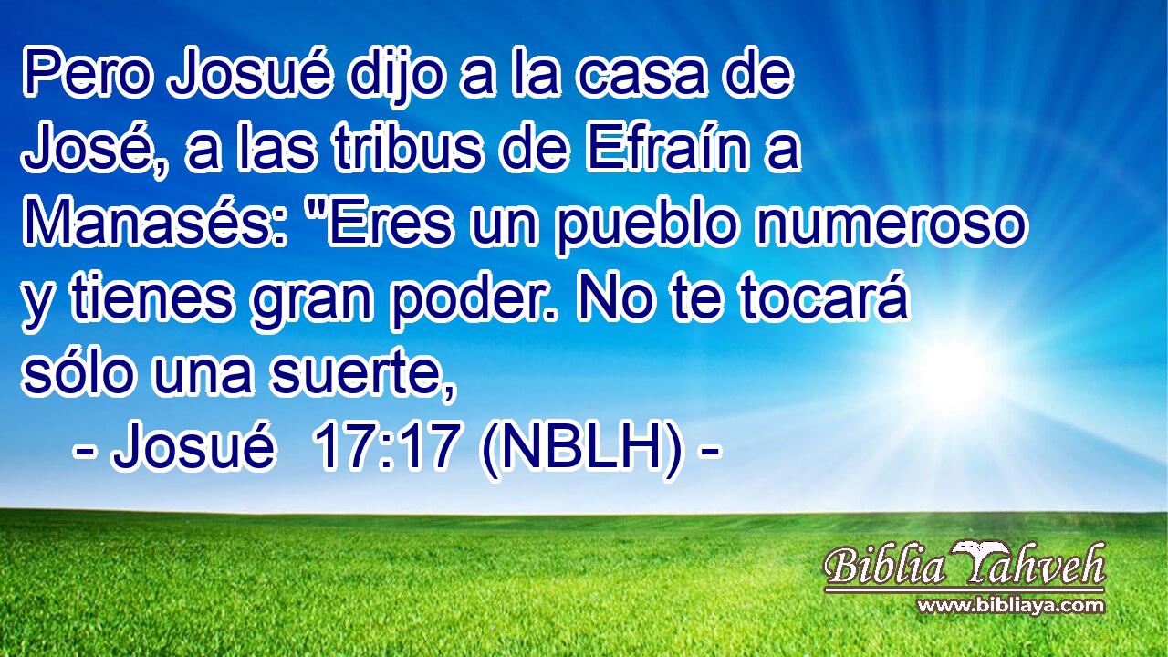  Pero Josué dijo a la casa de José, a las tribus de Efraín a Manasés: 
