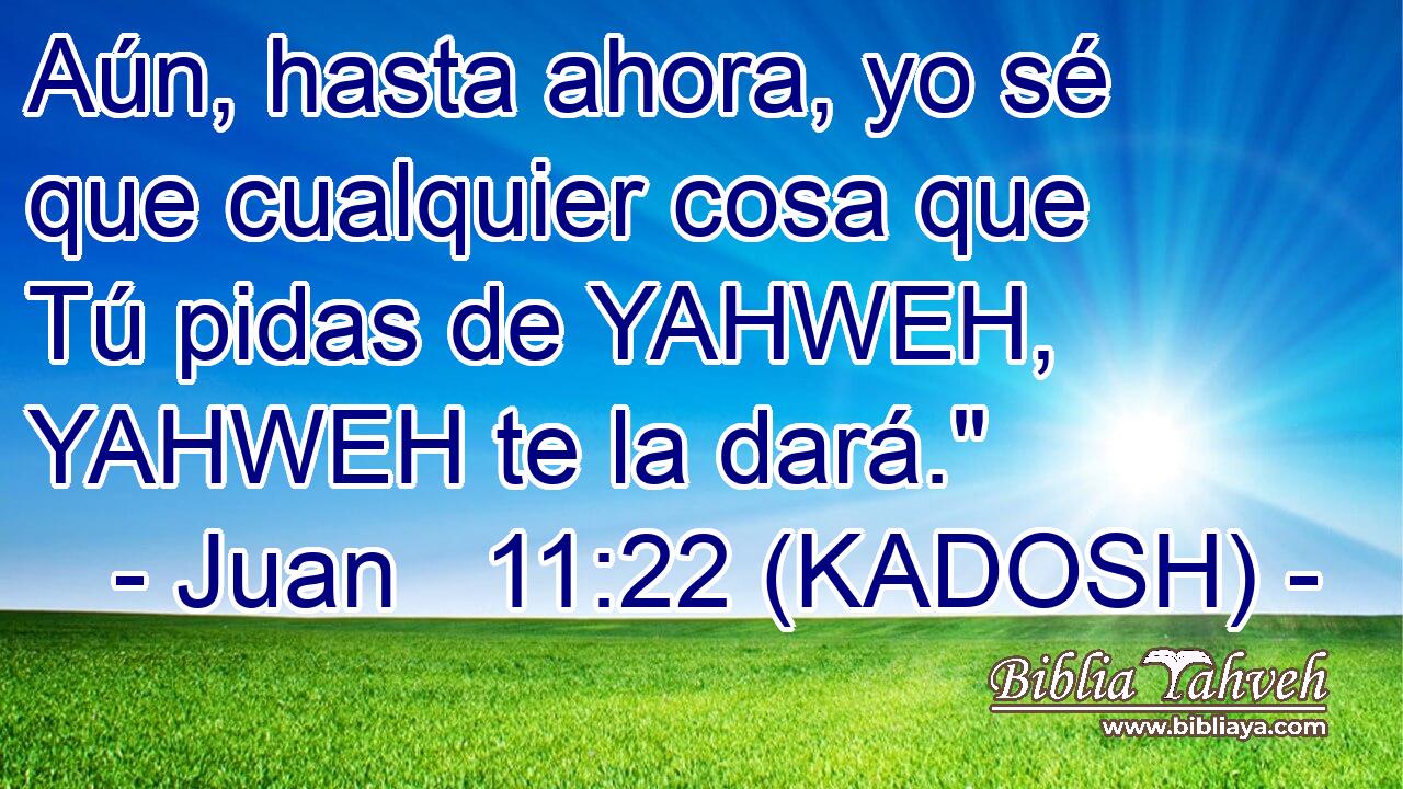  Aún, hasta ahora, yo sé que cualquier cosa que Tú pidas de YAHWEH, YAHWEH te la dará.