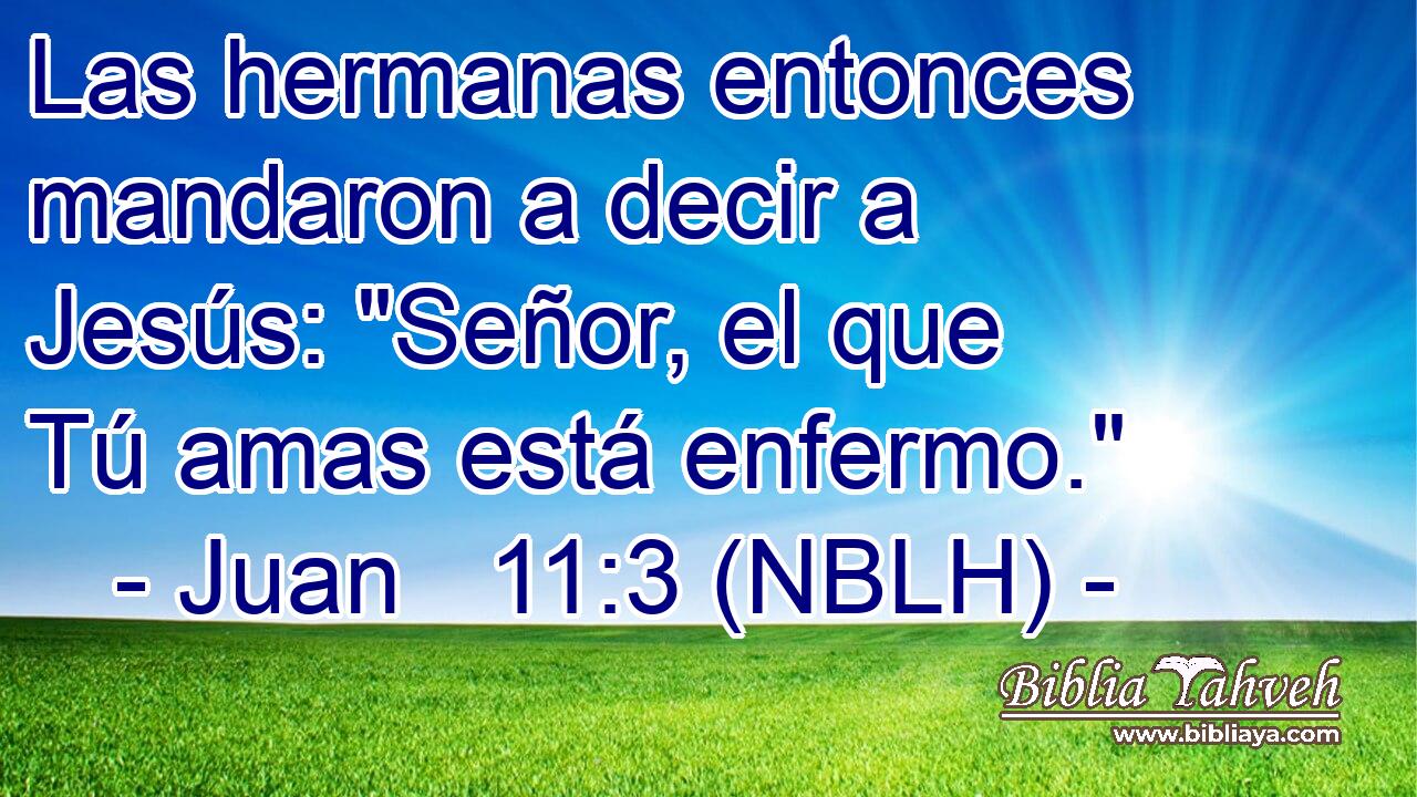  Las hermanas entonces mandaron a decir a Jesús: 
