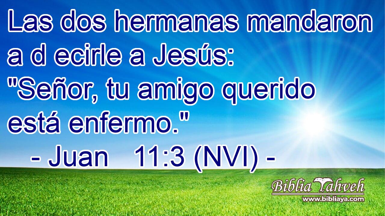  Las dos hermanas mandaron a d ecirle a Jesús: 